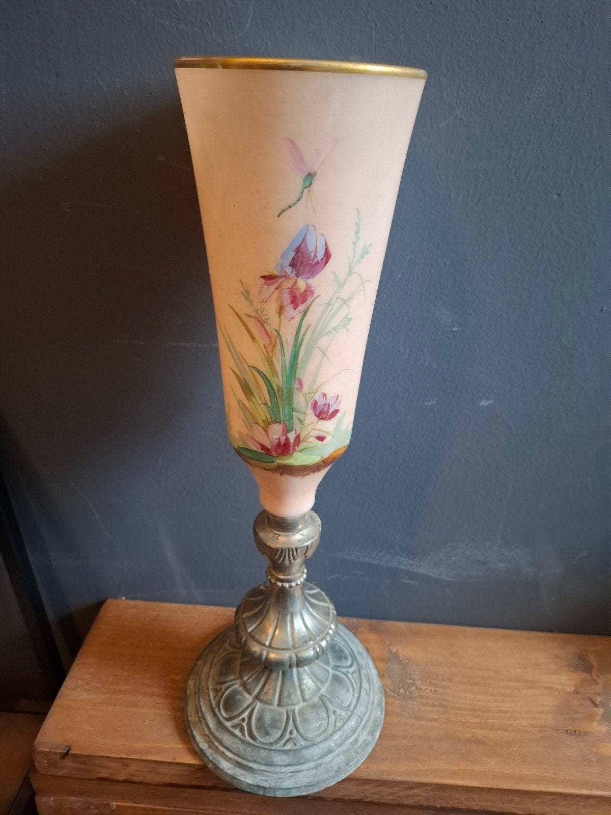 antieke franse art nouveau vaas, Antiek en Kunst, Ophalen of Verzenden, Koper of Brons