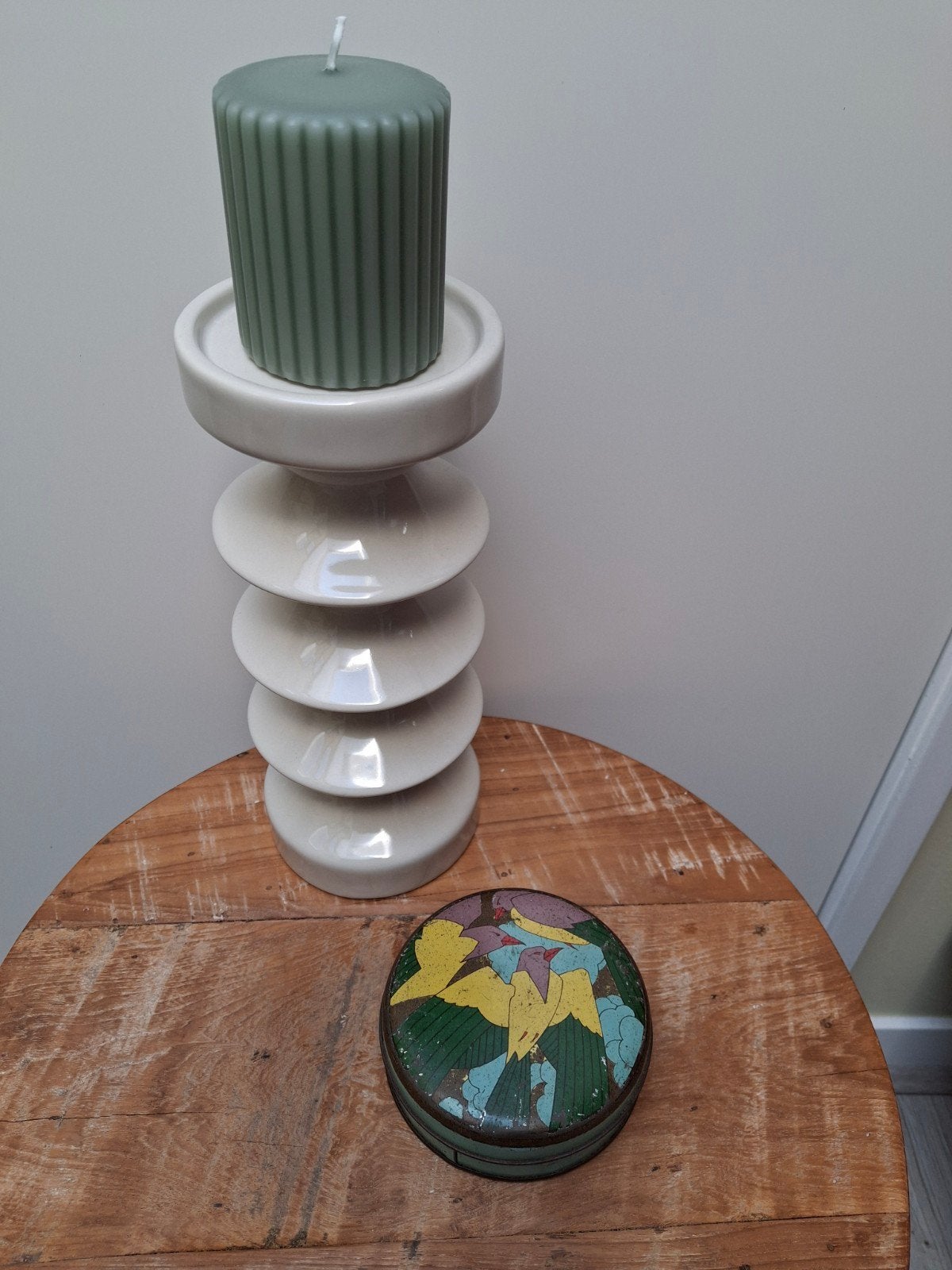 Vintage Art Deco Blikje met Vogels, Verzamelen, Ophalen of Verzenden