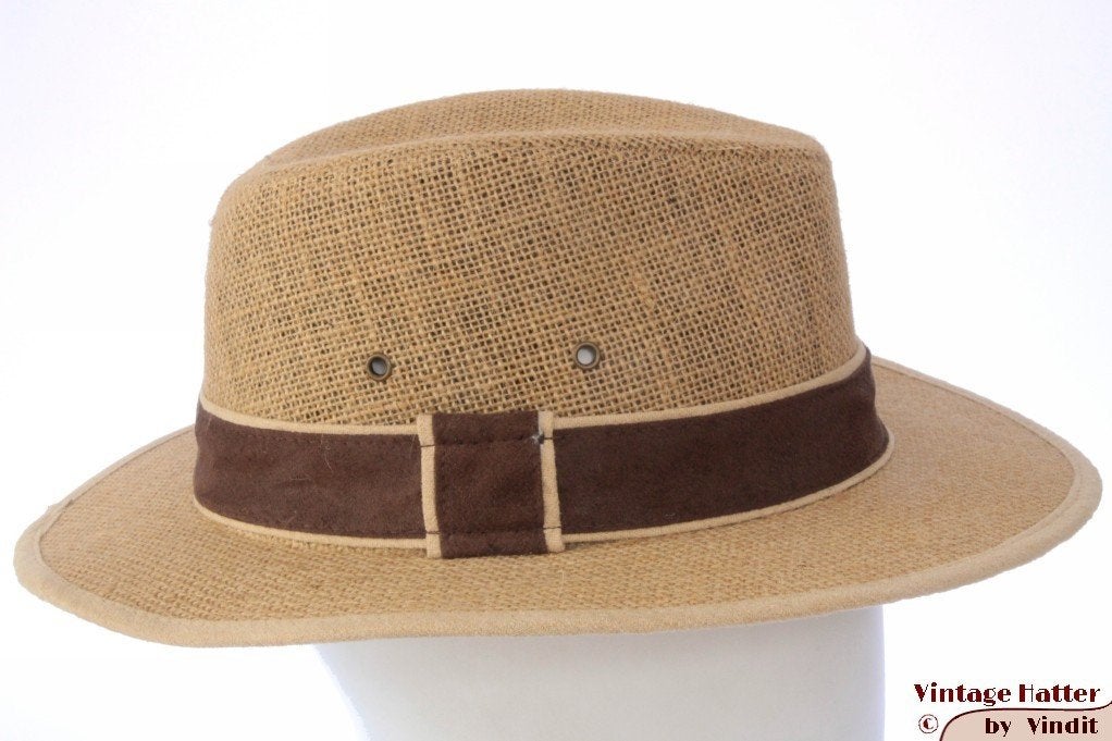 gleufhoed Outdoor hoed Hawkins beige jute 57 en 58 nieuw, Kleding | Dames, 56 of 57 cm (M, 7 of 7⅛ inch), Hoed, Hawkins, Nieuw