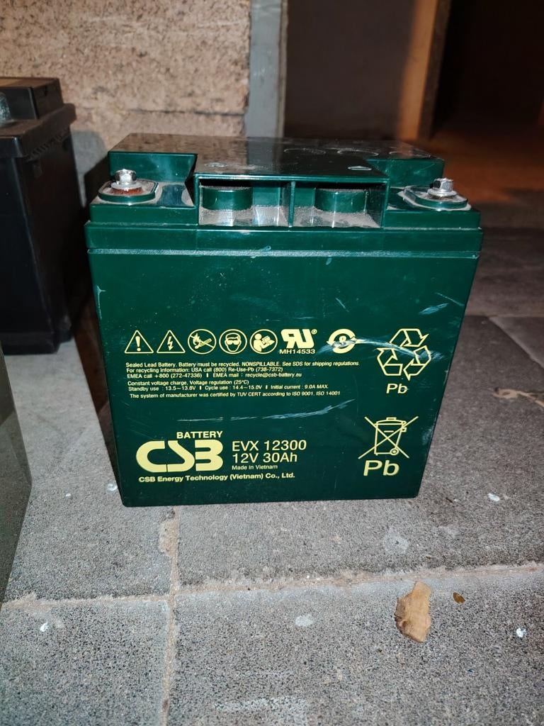 CSB EVX 12300 12V 30Ah Accu, Ophalen, Gebruikt, Oplaadbaar