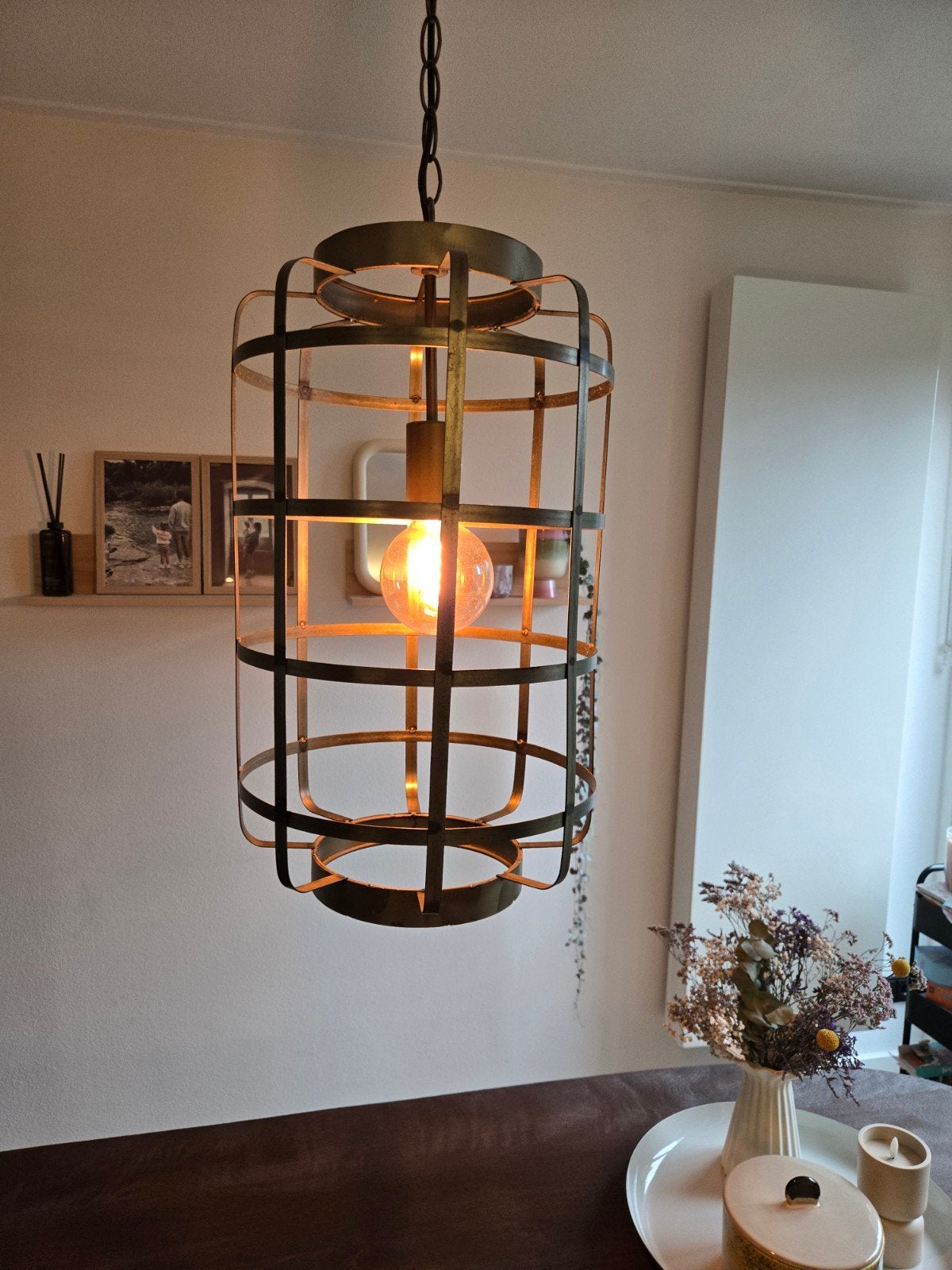Industriële hanglamp - Metaal - Bronskleurig, Huis en Inrichting, Lampen | Hanglampen, Zo goed als nieuw, Metaal, Industrieel