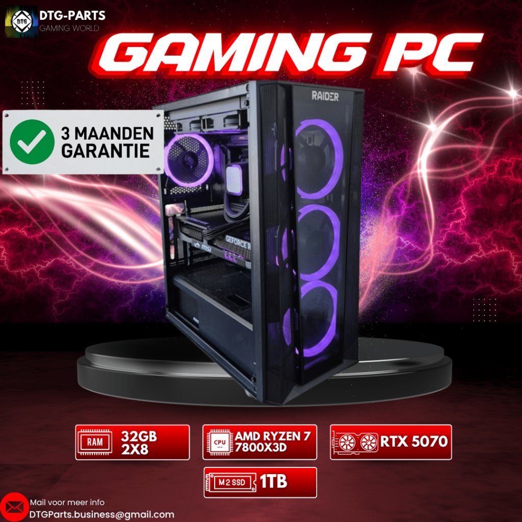Gaming PC // RTX 5070 & AMD 7 7800X3D, Computers en Software, Ophalen, 7604 HM, 32 GB, DTGParts.Business@gmail.com