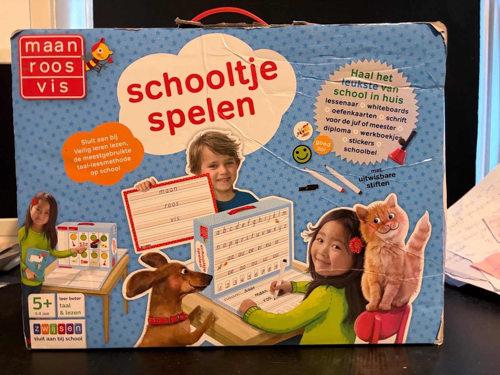 Maan Roos Vis Schooltje Spelen - Leerzaam Speelgoed, Ophalen of Verzenden, Gebruikt, Taal en Lezen