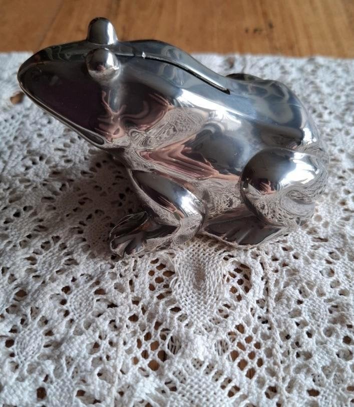 Metalen kikker spaarpot, Verzamelen, Overige materialen, -, -, Ophalen of Verzenden