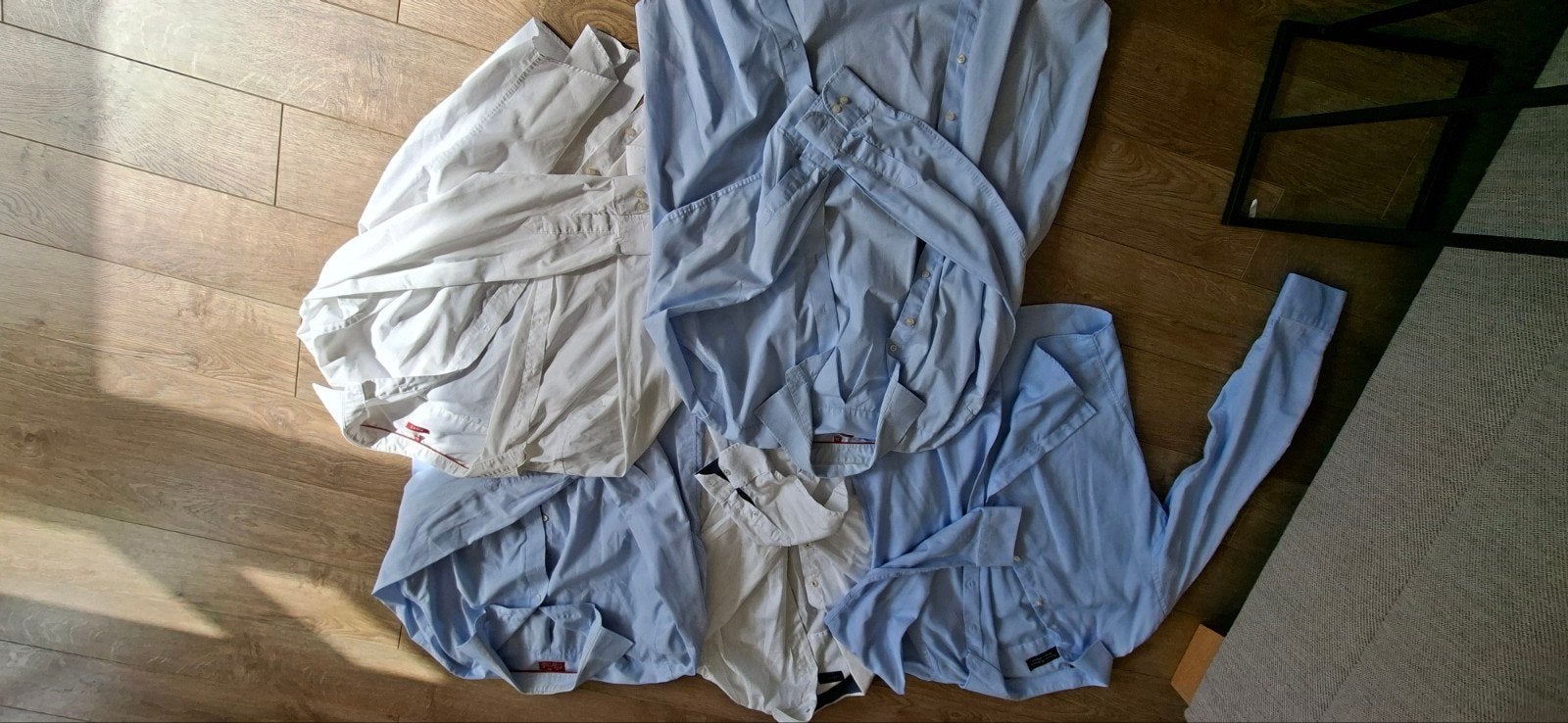 5 herenoverhemden, wit en blauw. Maat XXL, Blauw, Francesco D'Alessandro, Ophalen of Verzenden, Gedragen