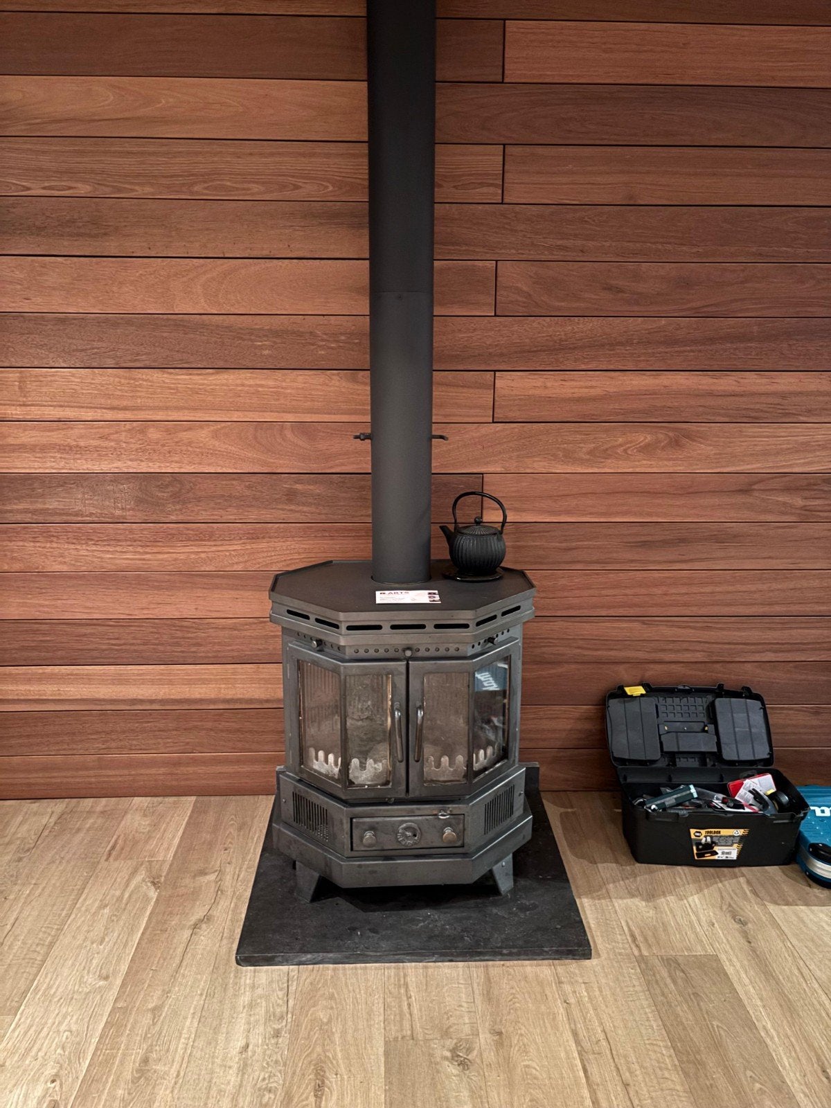 Reny Oslo 93 Houtkachel 8Kw met compleet rookkanaal, Ophalen, Gebruikt, Vrijstaande haard, Houthaard