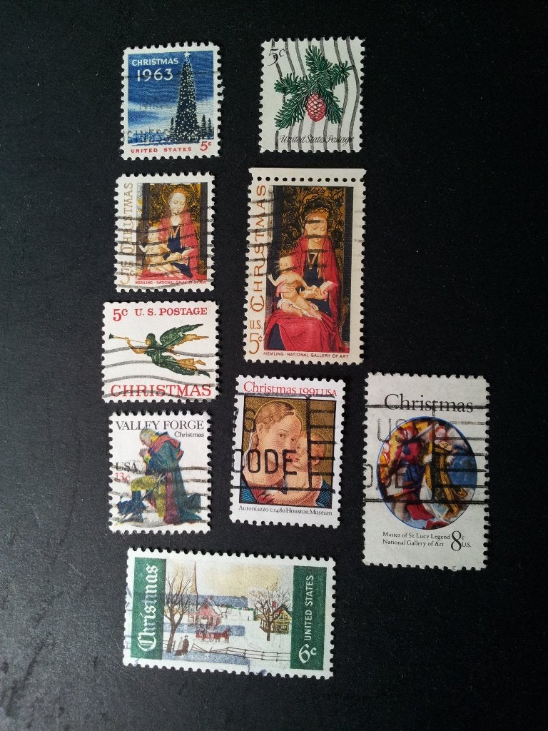 Amerika USA kerstzegels Kerstmis gestempeld, Ophalen of Verzenden, Gestempeld, Noord-Amerika