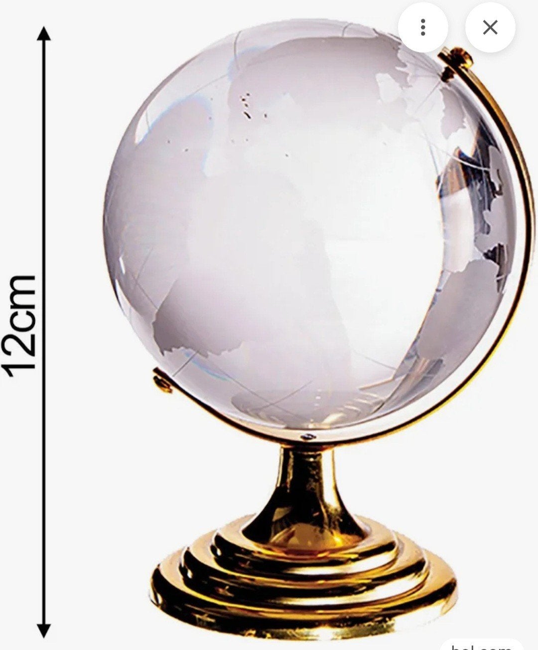 Glazen wereldbol met metalen standaard - 12 cm, Glas, Draaibaar, Overige typen, Ophalen of Verzenden