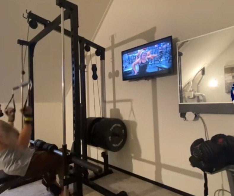 Smith machine met professionele gewichten squad fitness, Gebruikt, Krachtstation, Armen, Ophalen of Verzenden