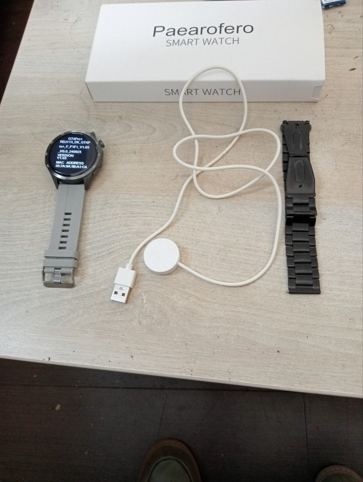 Paearofero GT4 Pro+ Smartwatch met extra bandje, Ophalen of Verzenden, Zo goed als nieuw, Paearefero, Grijs