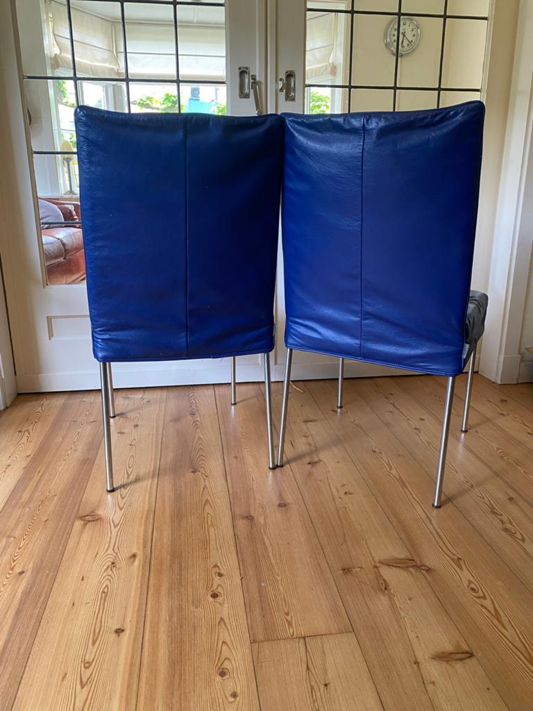 2 stoelen Montis, Ophalen, Twee, Blauw, Leer