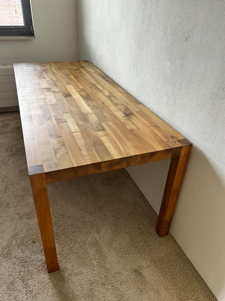 Massief houten eettafel Pilat&Pilat – 200 x 84 cm, Huis en Inrichting, Tafels | Eettafels, Ophalen, Gebruikt, Modern landelijk / Scandinavisch minimalisme