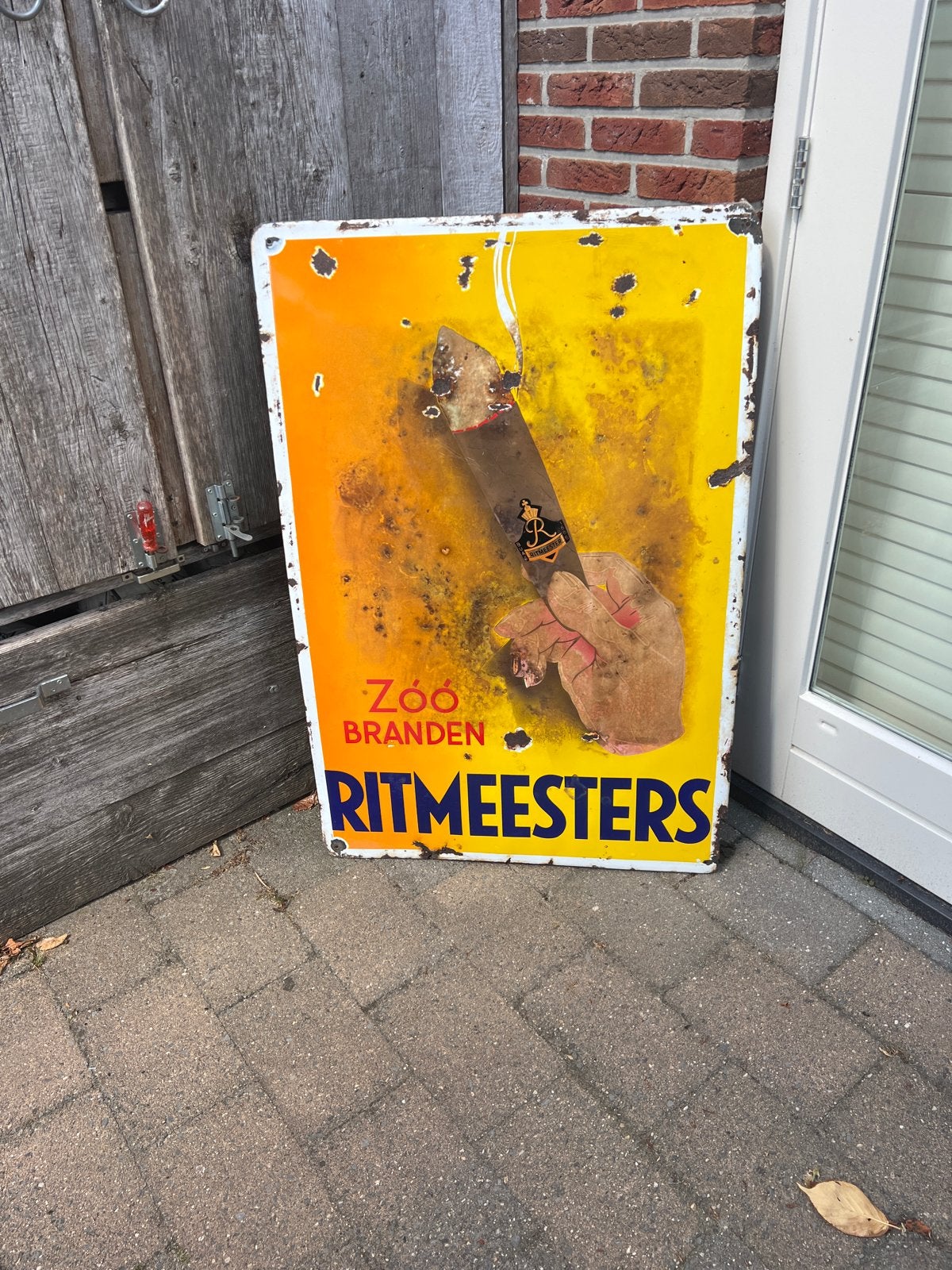 Oud emaille Ritmeesters Emaille Reclamebord - Zeldzaam, Ophalen