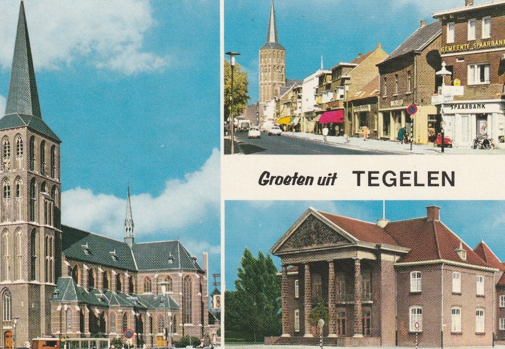 TEGELEN Kerk Centrum Gemeentehuis Groeten, Verzenden, 1960 tot 1980, Ongelopen, Limburg