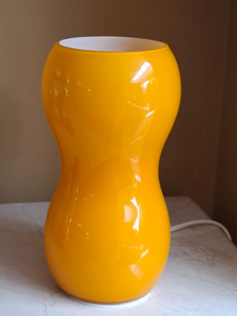 Oranje Vintage IKEA Lakta Tafellamp - Retro Design, Vintage, Retro, Jaren '90, Ophalen of Verzenden, Minder dan 50 cm, Glas