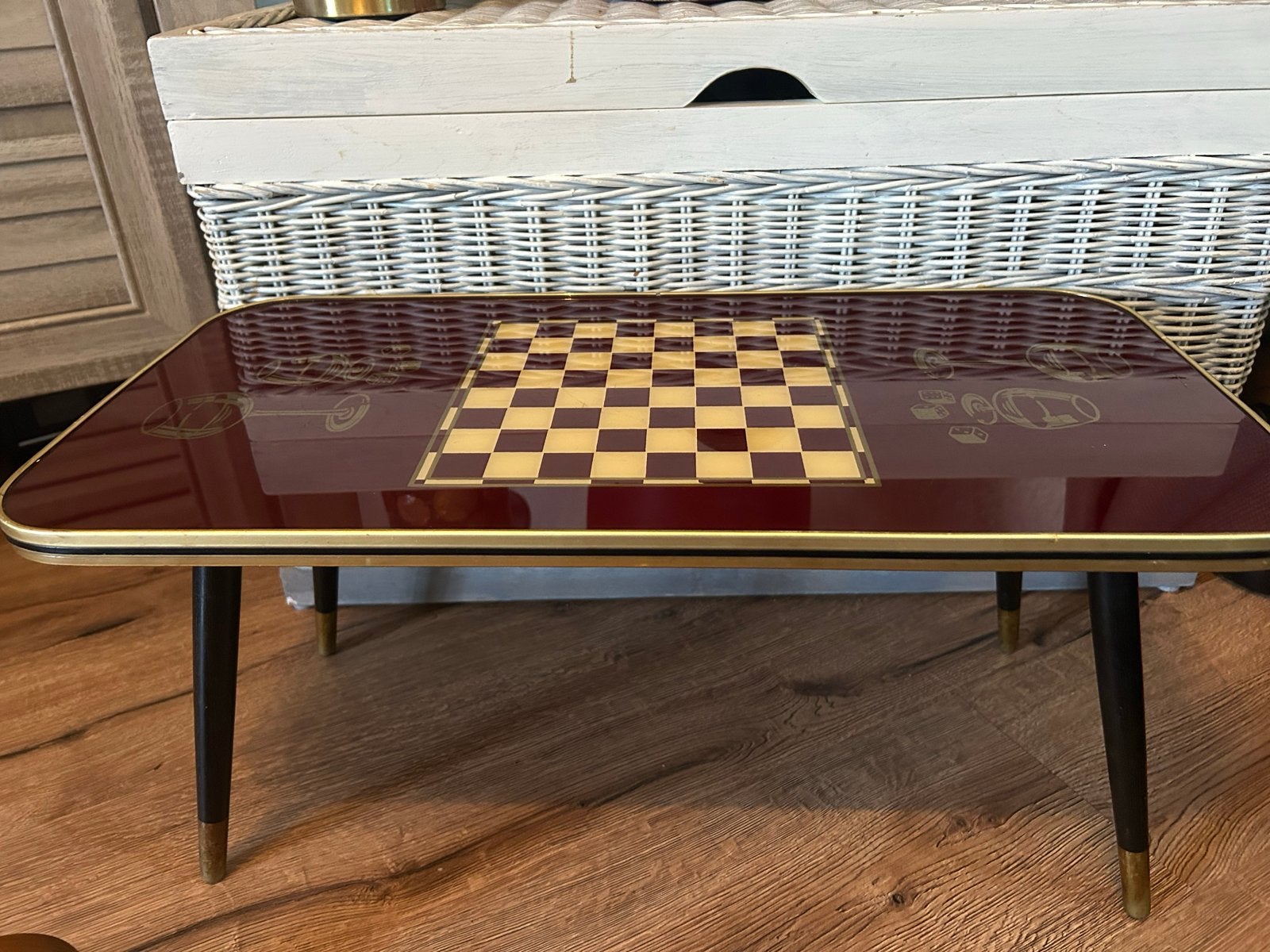 Vintage Schaakspel met Tafel, Hobby en Vrije tijd, Een of twee spelers, Ophalen of Verzenden, Gebruikt