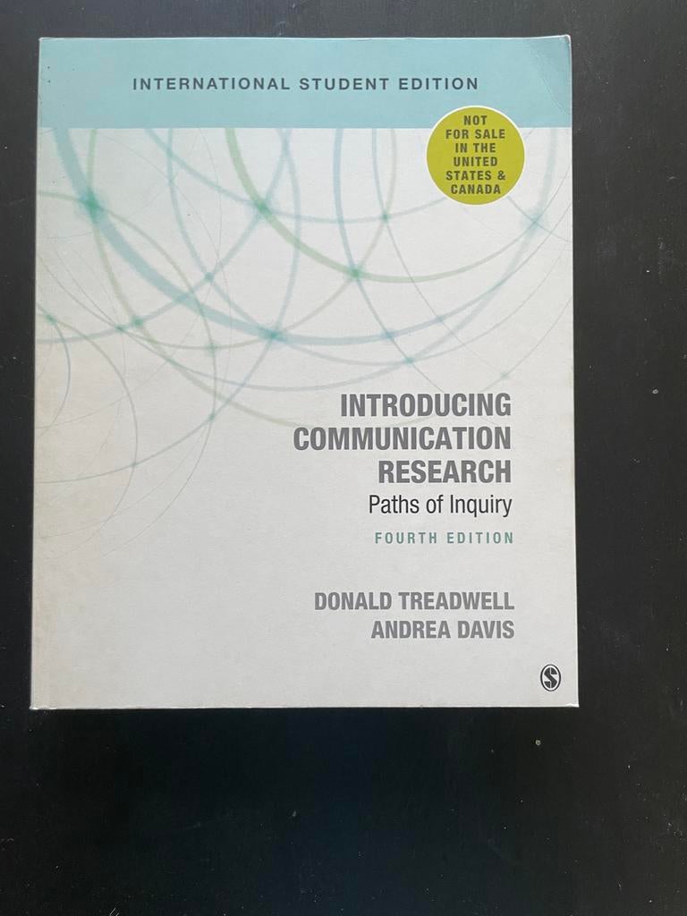 Introducing Communication Research 4th Edition, Boeken, Studieboeken en Cursussen, Zo goed als nieuw, WO, Gamma, Ophalen of Verzenden