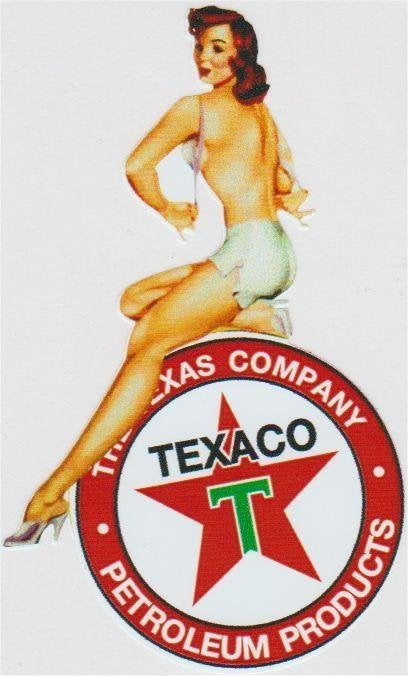 Texaco Pin Up Girl sticker #2, Verzenden