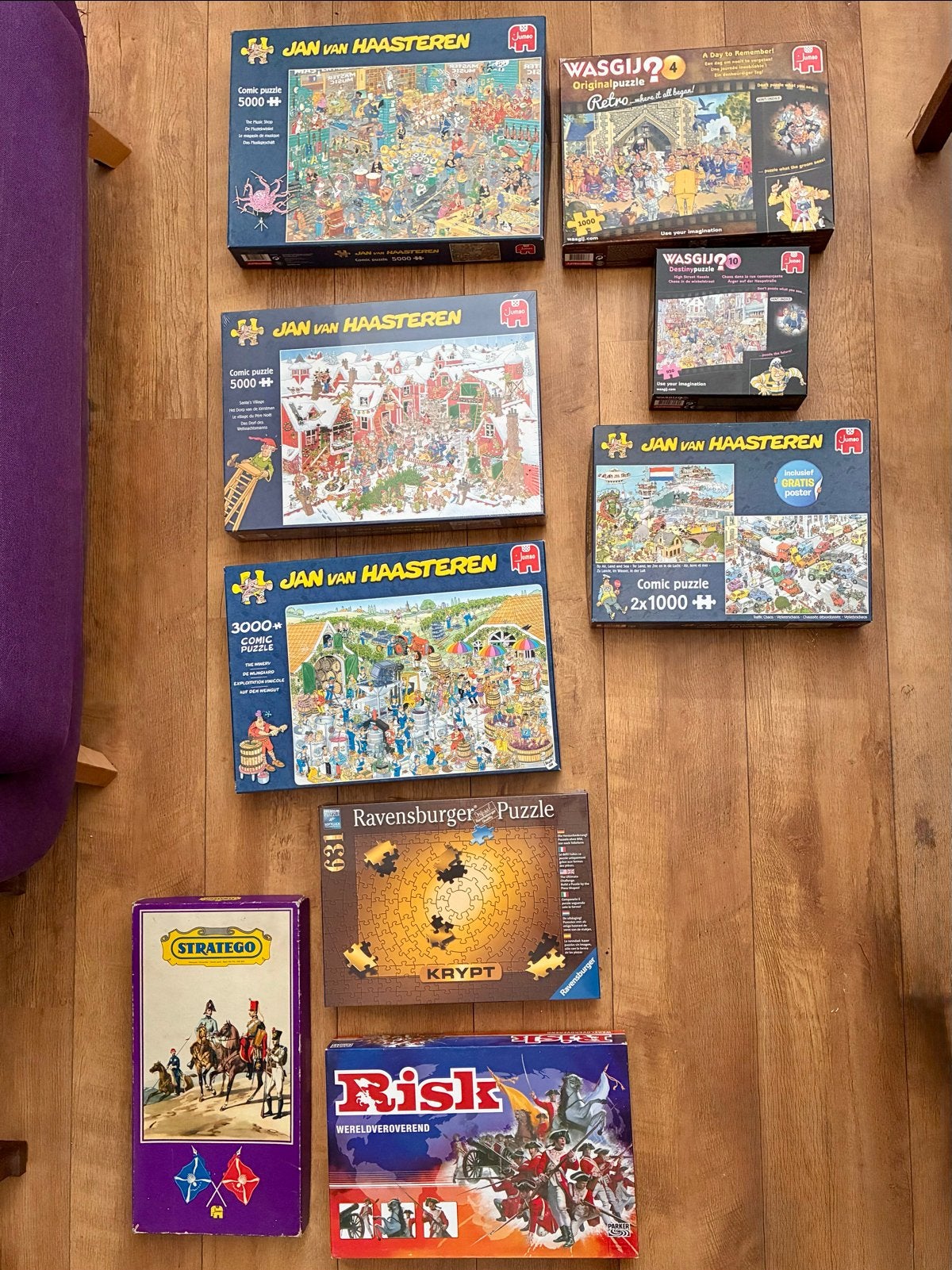 Grote collectie bordspellen en puzzels (Jan van Haasteren, R, Een of twee spelers, Ophalen of Verzenden, Gebruikt