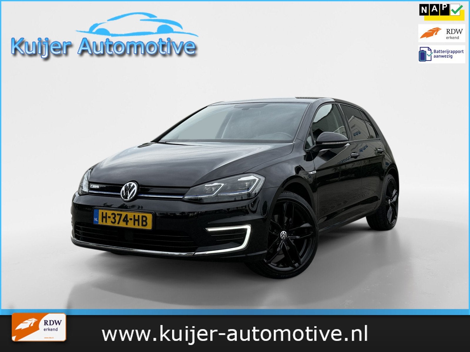 Volkswagen E-Golf E-DITION, Auto's, Gebruikt, Zwart, 35 kWh, 230 km