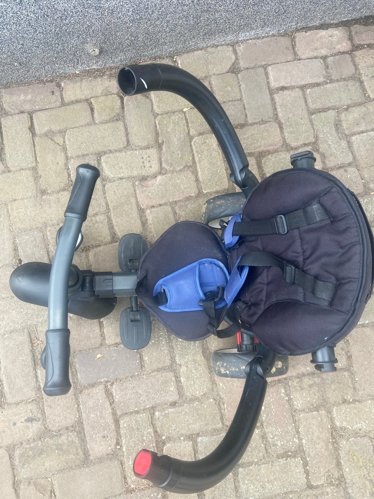 Driewieler met duwstang en veiligheidsgordel, Ophalen, Gebruikt, Duwstang
