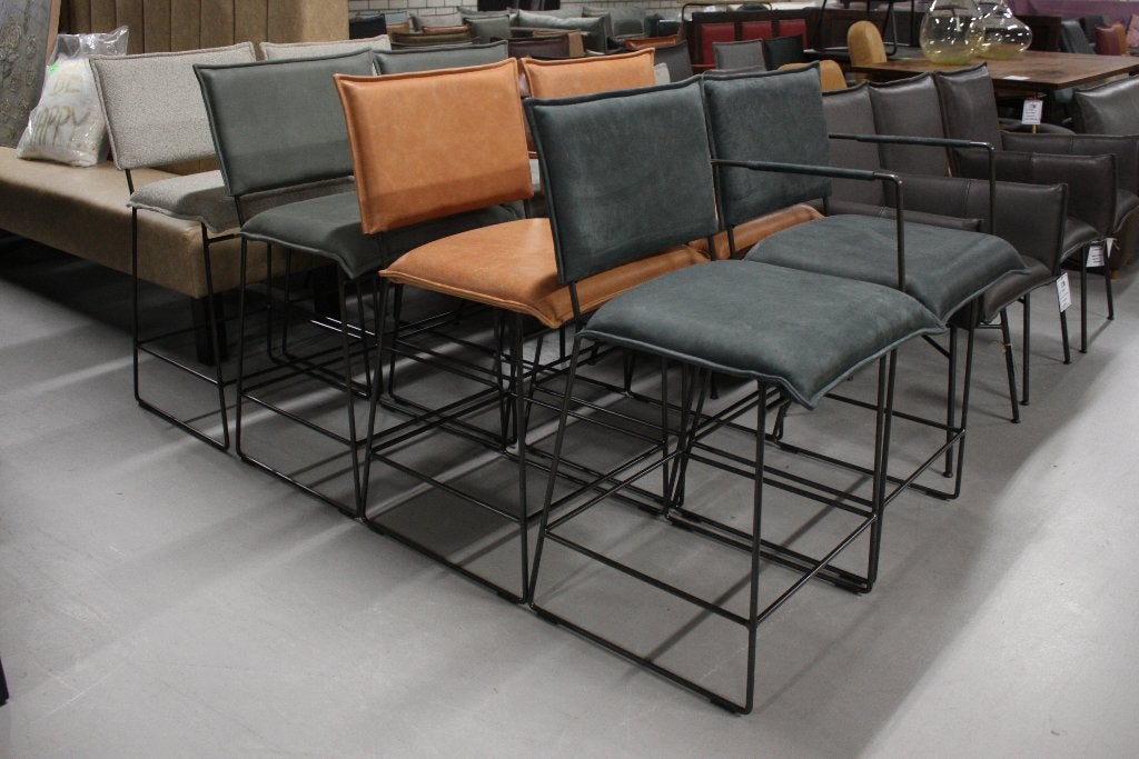8x luxe barstoel barkruk NORMAN Jess Design metaal leer stof, Ophalen, 5 krukken of meer, Met voetsteun, 60 tot 90 cm