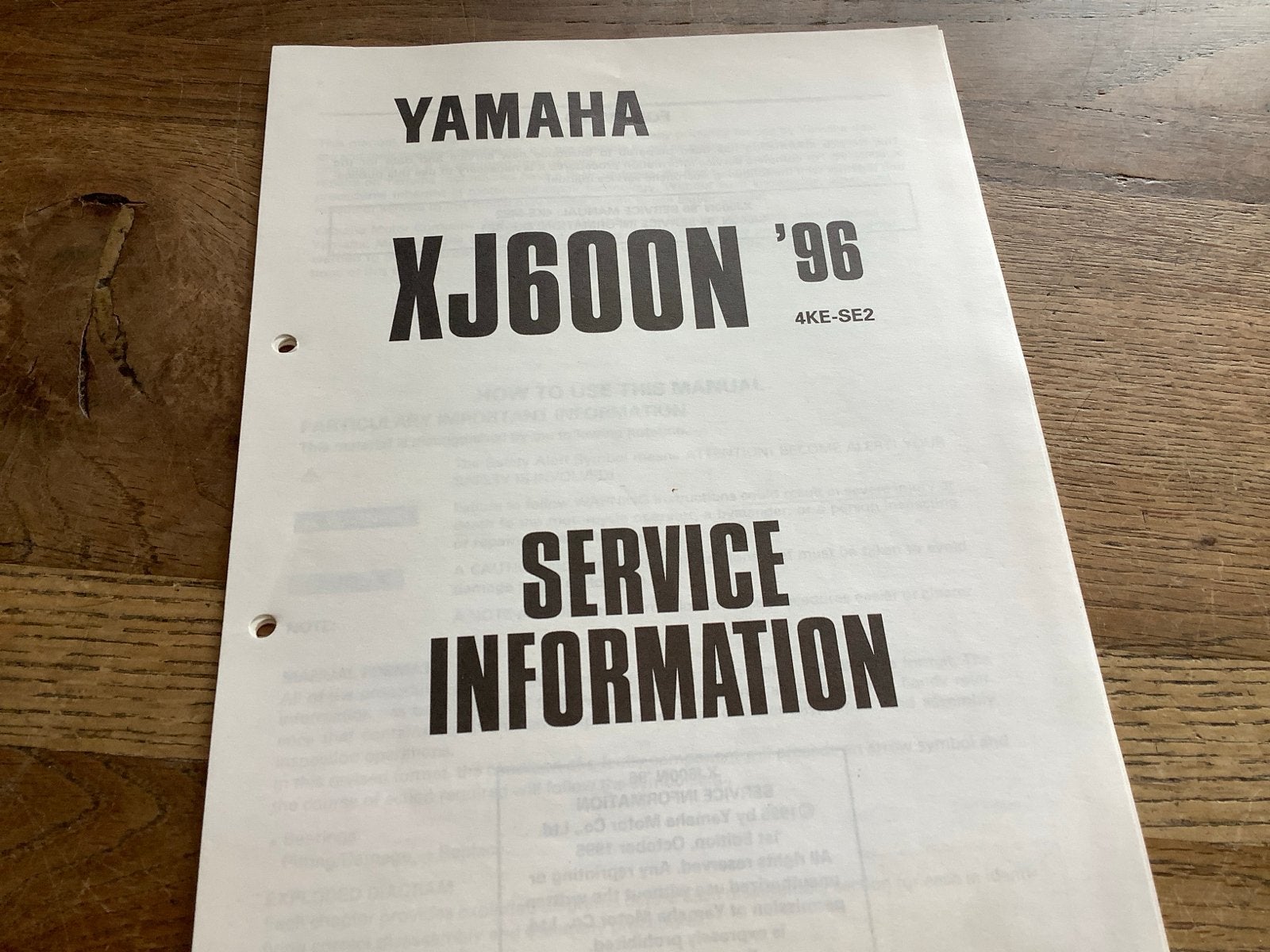 Yamaha XJ600N '96 Service Informatie Handleiding. (236), Verzenden, Yamaha
