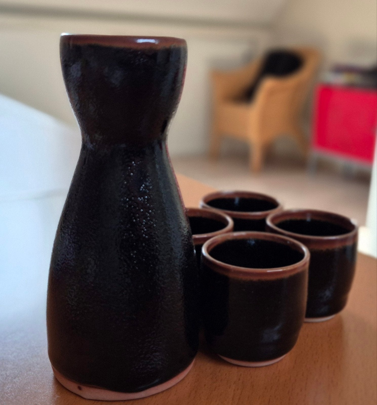 Japanse Aardewerk Sake Set - Tokio, Kappabashi Street, Ophalen of Verzenden