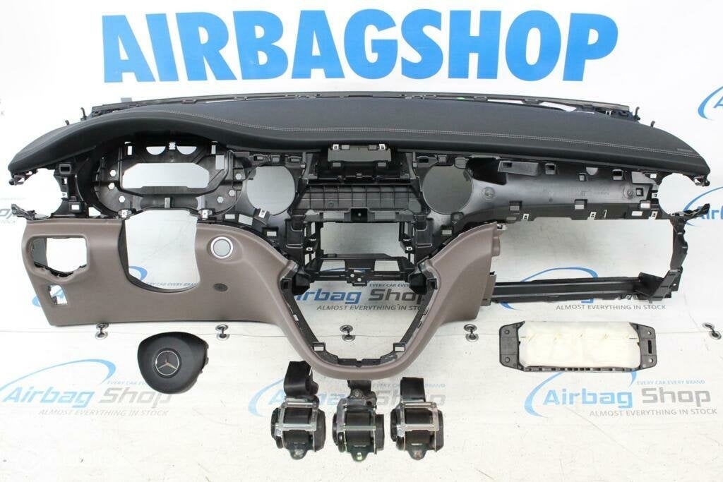 Airbag set Dashboard zwart/bruin met stiksels Mercedes V447, Auto-onderdelen, Gebruikt, Ophalen of Verzenden