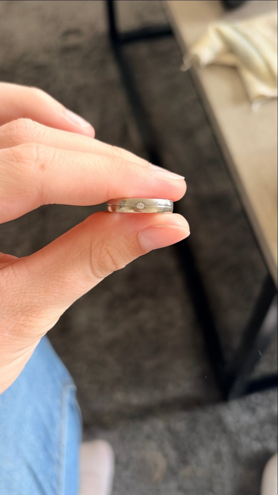 Lucardi Ring - Zilverkleurig - Stainless steel & Zirkonia, Sieraden, Tassen en Uiterlijk, Ringen, Overige materialen, Gebruikt