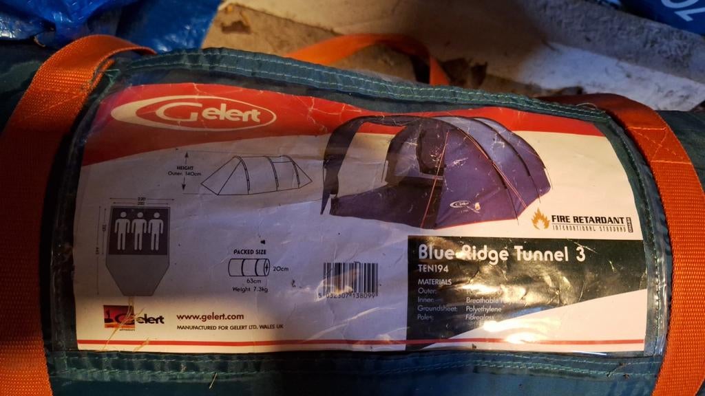 Gelert Blue Ridge Tunnel 3 tent - 4 personen, Caravans en Kamperen, Tenten, Ophalen, Tot en met 2