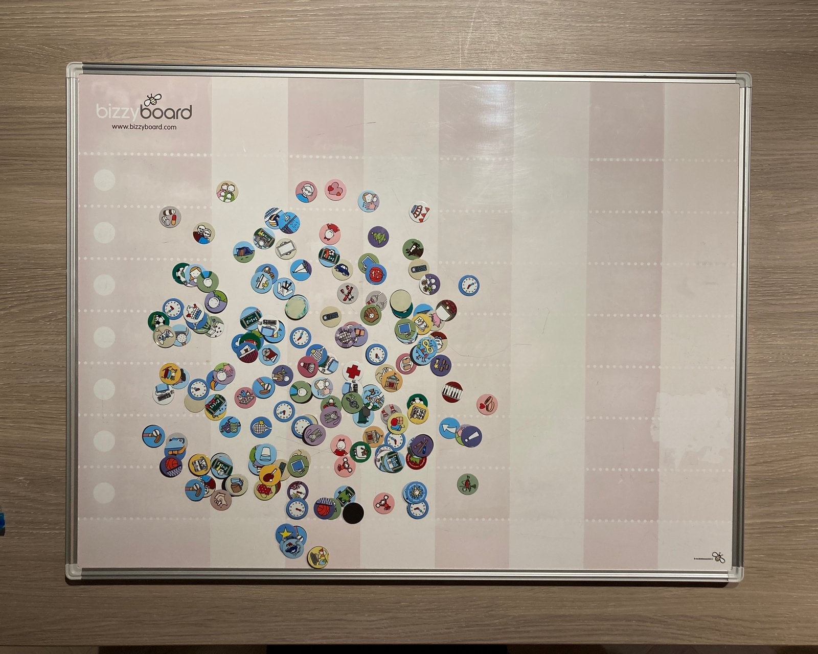 Bizzyboard planbord 81x61,5 cm, met bijbehorende magneetjes, Ophalen, Gebruikt