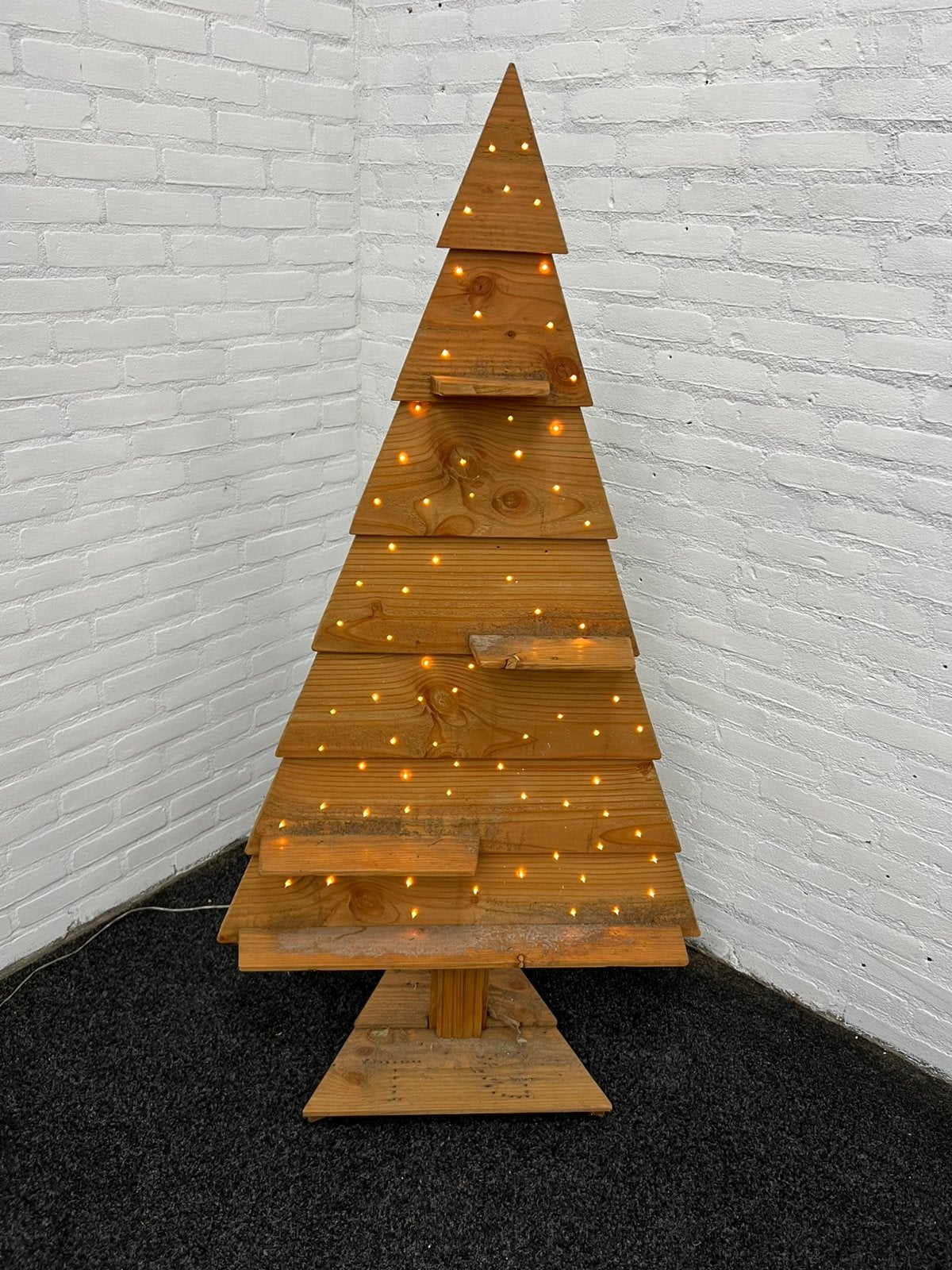 Te Koop : Houten Kerstboom met Verlichting Kerst Hout, Diversen, Ophalen, Gebruikt