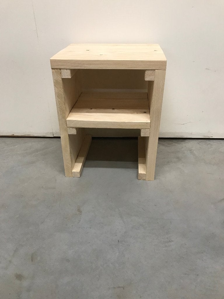 Steigerhouten nachtkastje Erik | Steigerhouten kruk Erik, Ophalen, Nieuw, Hout