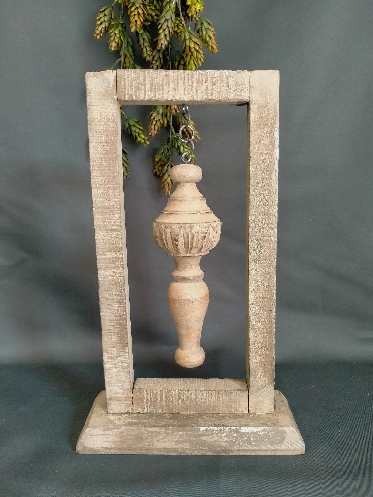 Houten ornament in raam, greywash, decoratie, Ophalen of Verzenden, Nieuw, Hout, Landelijk