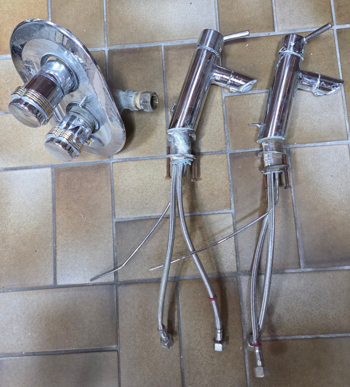 2x Hansgrohe mengkraan en 1x Grohe (verchroomd messing), Ophalen of Verzenden, Gebruikt, Chroom, Kraan