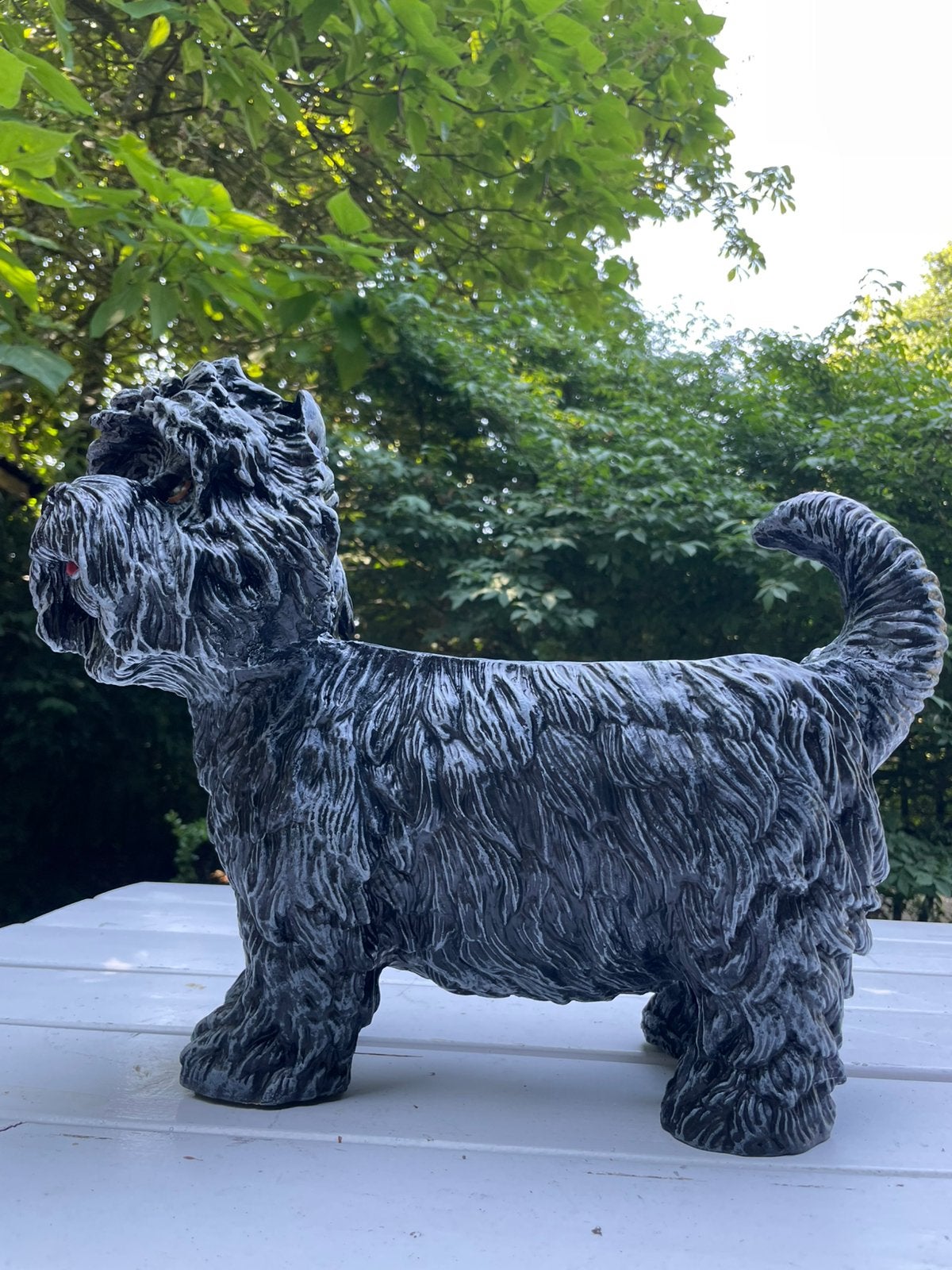Hond plantenbak bloempot beeld huisdier tuin terras, Tuin en Terras, Tuinbeelden, Ophalen, Nieuw, Kunststof, Dierenbeeld