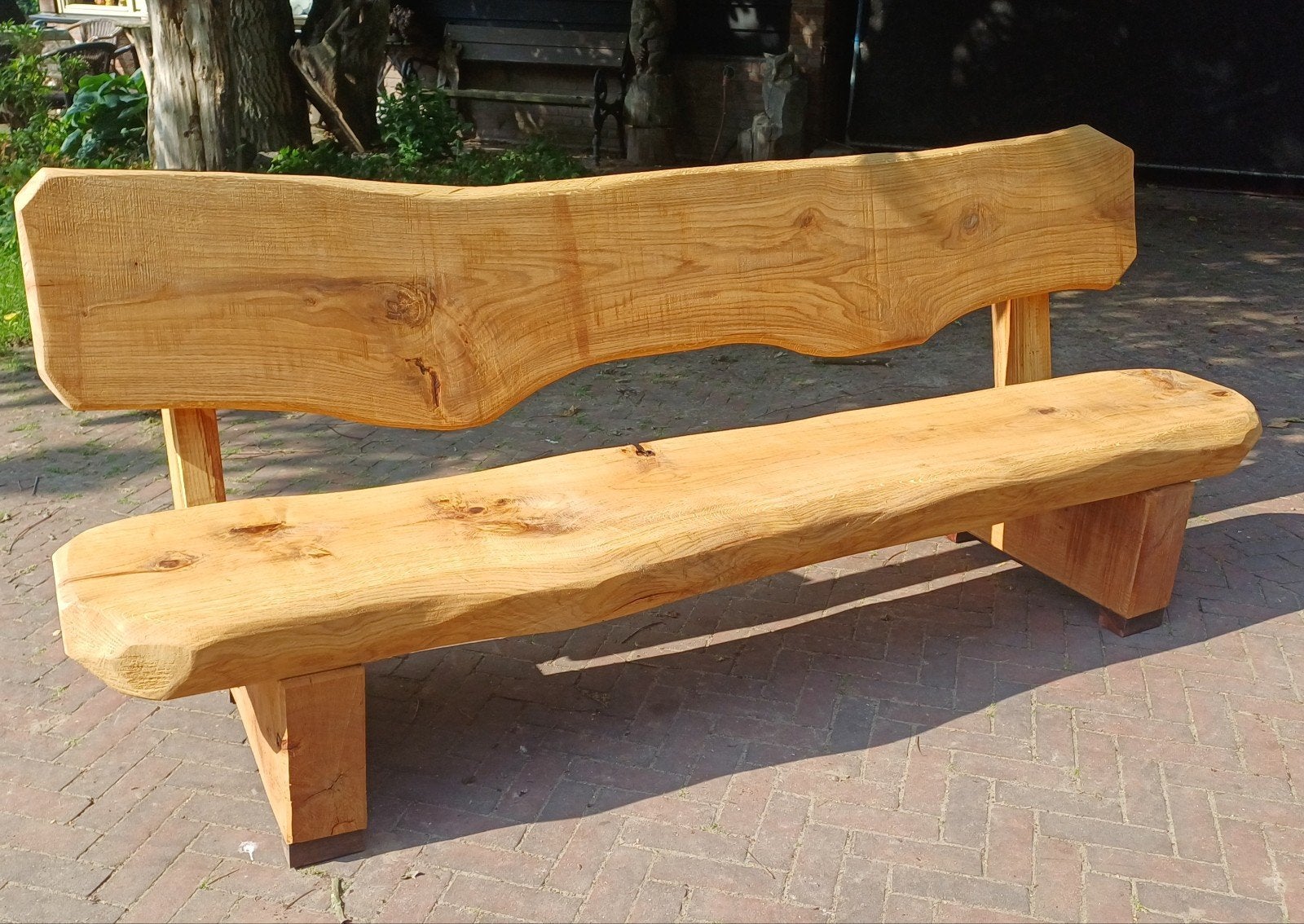 Robuuste Eiken Boomstambank / Tuinbank (vanaf €490,-), Tuin en Terras, Tuinbanken, Ophalen, Nieuw, Hout