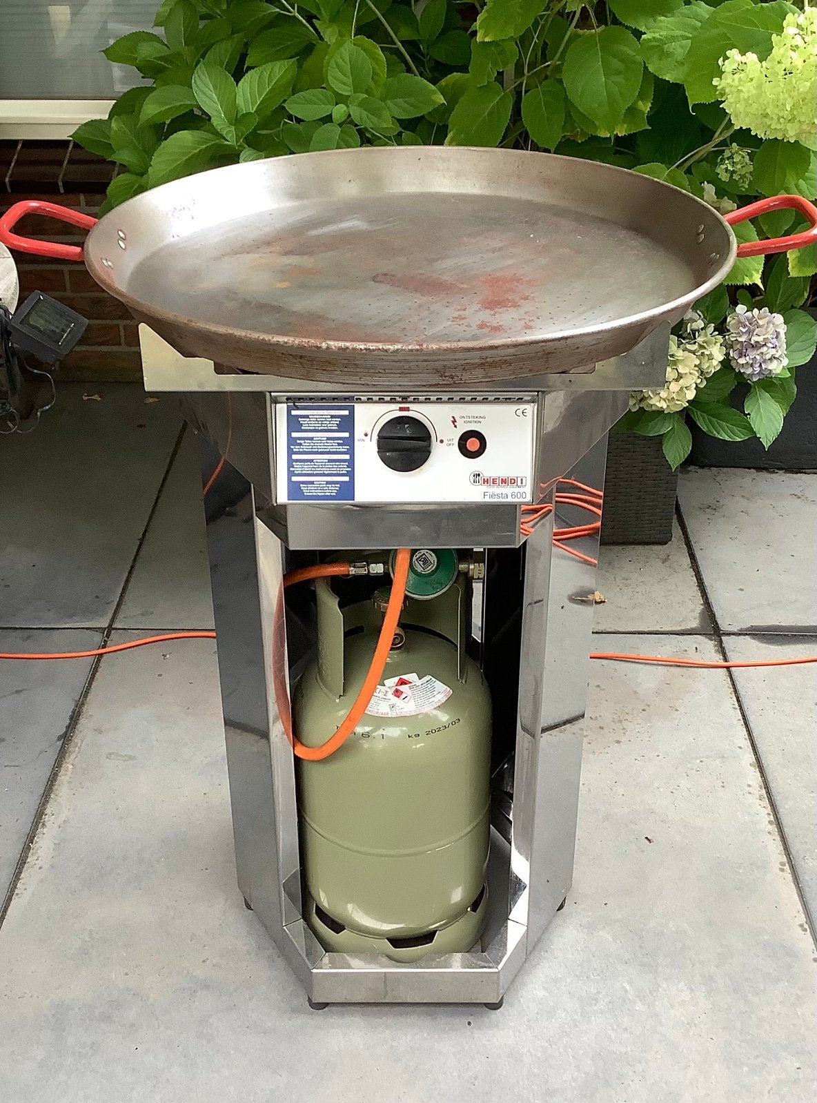 HENDI FIESTA 600 gas barbecue met grote pan, paella-pan, Ophalen