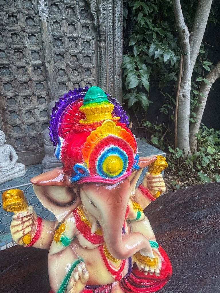 Ganesha beeld handbeschilderd boeddha zwaar Bali Indonesie, Massief, Nieuw, 33 cm, Ophalen of Verzenden
