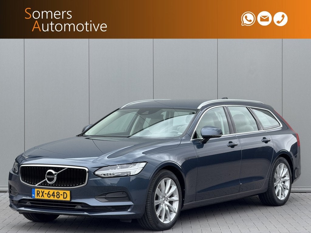 Volvo V90 2.0 T5 90th Anniversary Edition | Leder | Keyless, 15 km/l, Euro 6, 4 cilinders, Blauw
