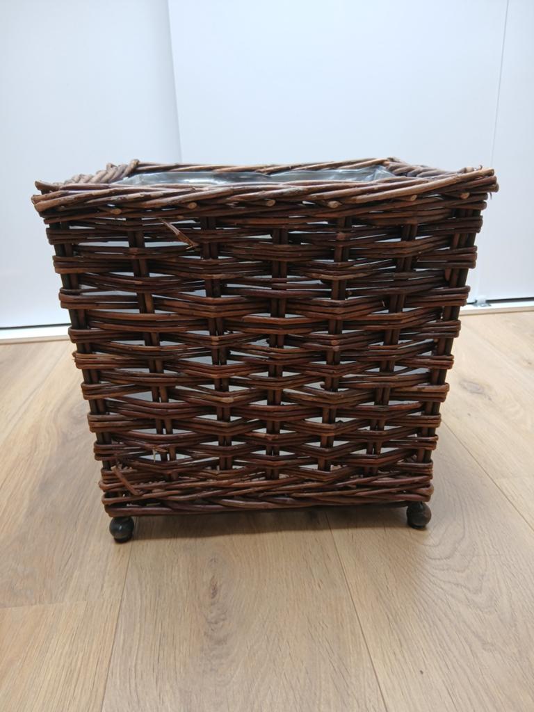 Gevlochten mand voor plant of kerstboom, 25 tot 40 cm, Overige materialen, Gebruikt, Vierkant