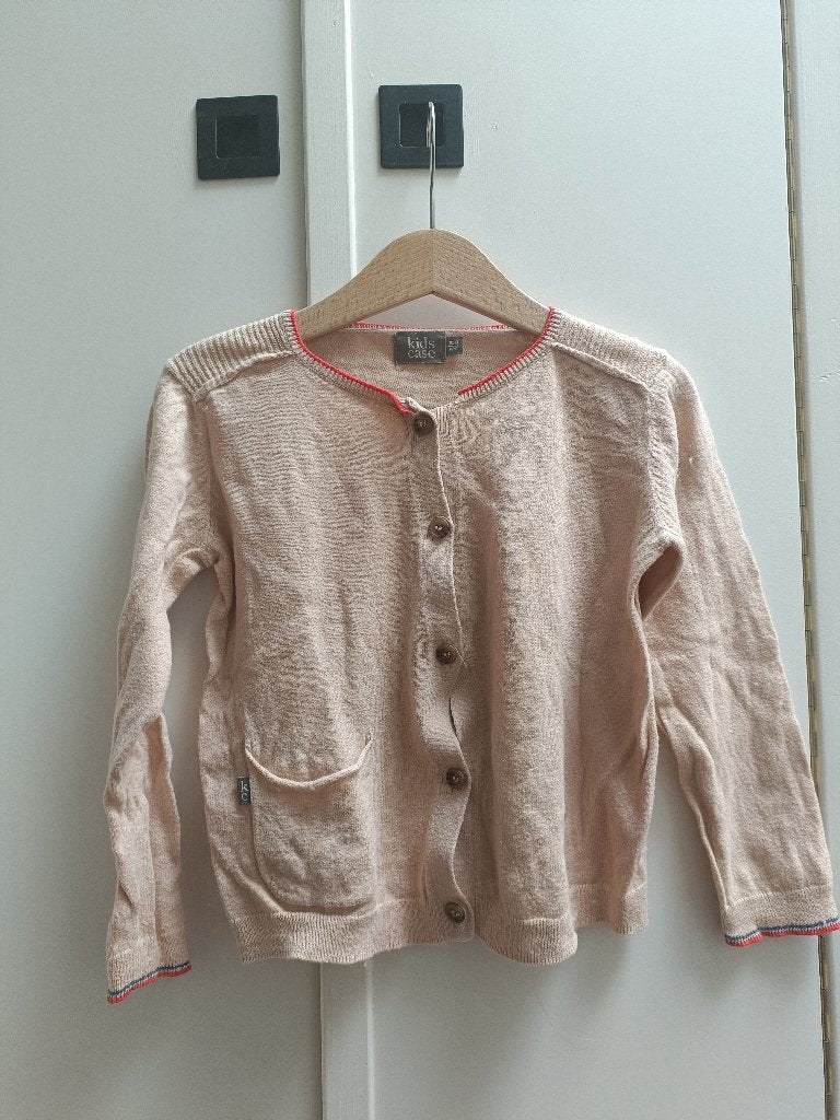 Lekker wollen vestje met knoopjes roze Kids Case 104, Kinderen en Baby's, Gebruikt, Meisje, Trui of Vest, Ophalen of Verzenden
