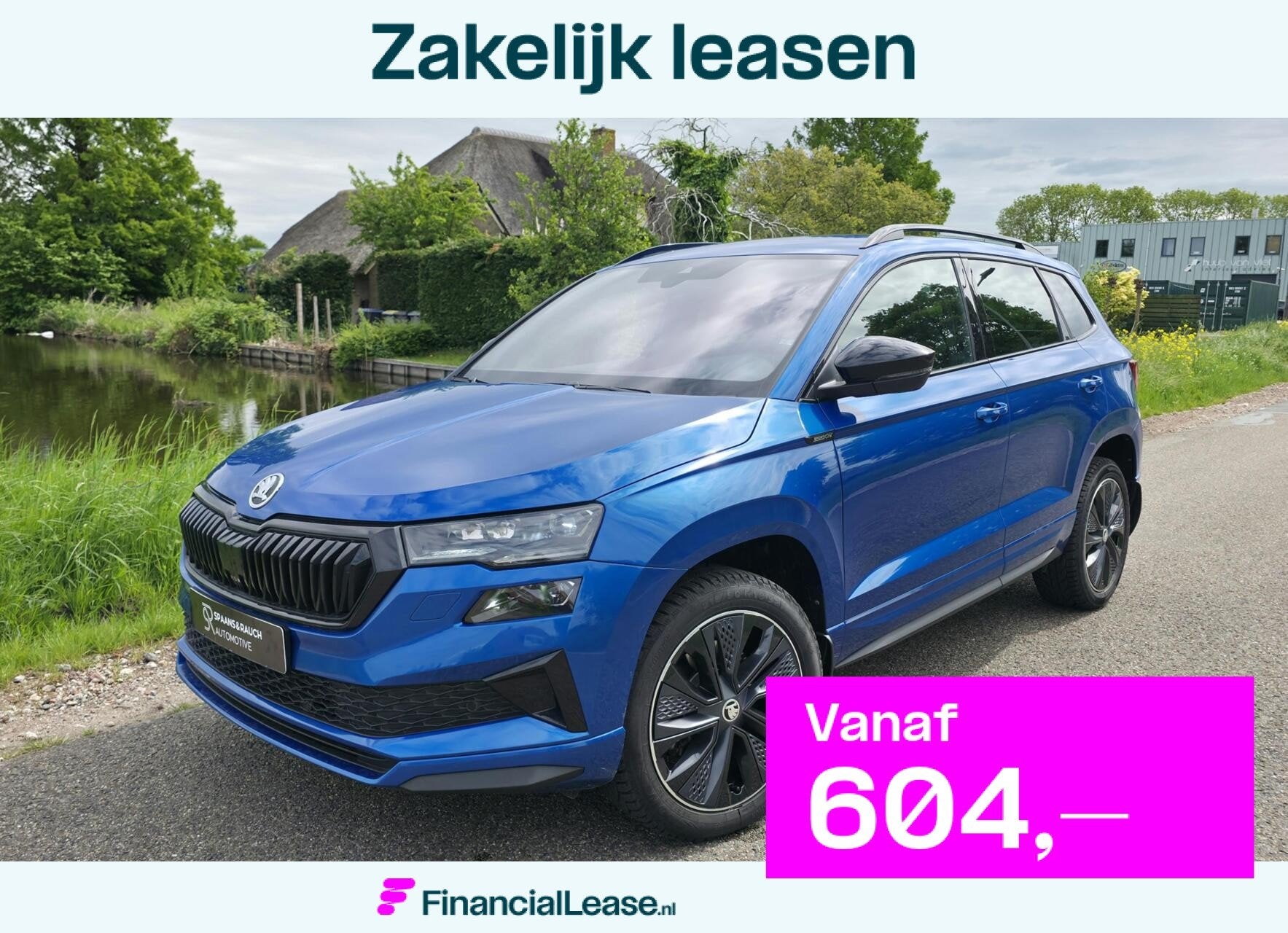 Skoda Karoq 1.5 TSI ACT Sportline / Trekh / Carplay / Luxe, Stof, Zwart, 4 cilinders, Blauw