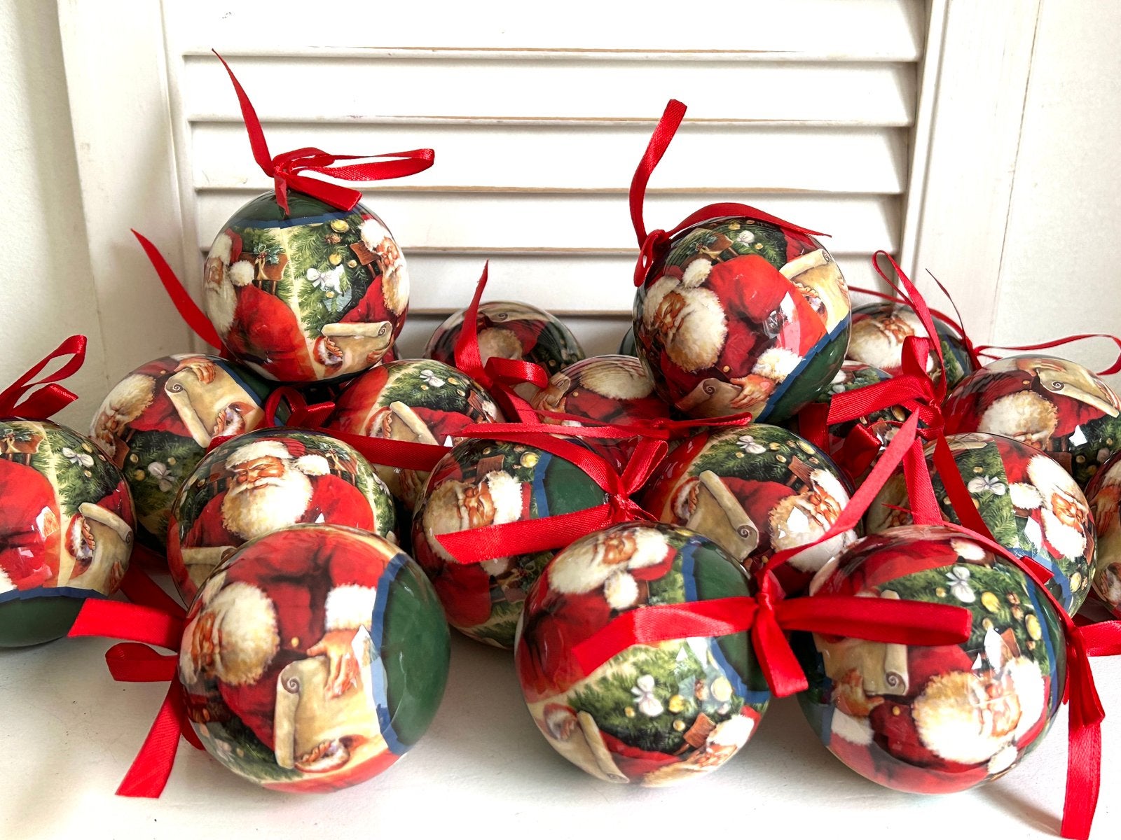 20 stuks vintage papier mache kerstballen kerstman decor, Diversen, Ophalen