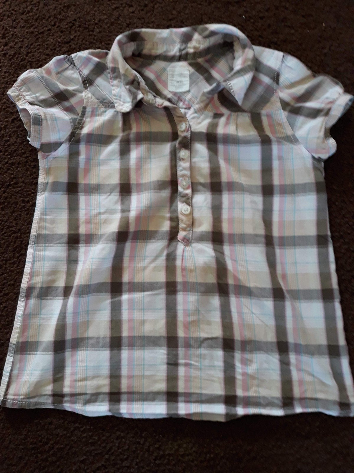 leuke geruite blouse maat 122, Ophalen of Verzenden, Gebruikt, Meisje, Overhemd of Blouse