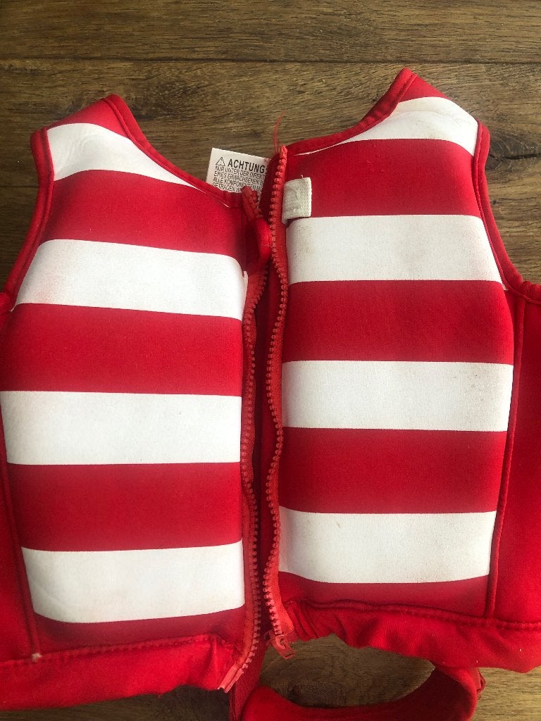 Rood-wit zwemvest jongen/meisje, Jongen of Meisje, One size, Ophalen of Verzenden, Zo goed als nieuw