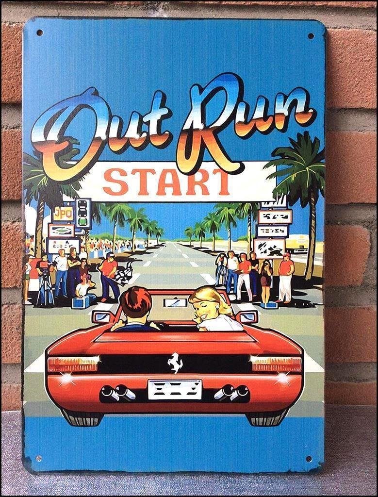 OUTRUN Retro Arcade Metalen Bord Poster Sega megadrive, 1 speler, Verzenden, Nieuw, Vanaf 3 jaar