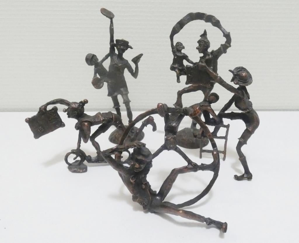 5x brons beeldje clinic clown [1964], Ophalen