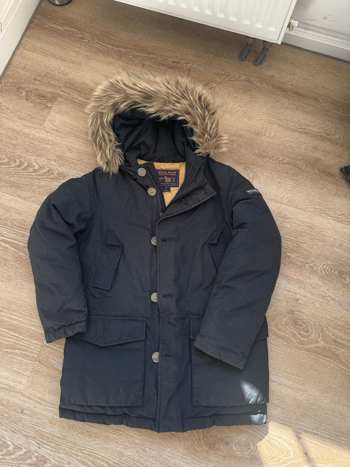Woolrich winterjas met bontkraag - Maat 10, Kinderen en Baby's, Ophalen of Verzenden, Gebruikt, Jongen of Meisje